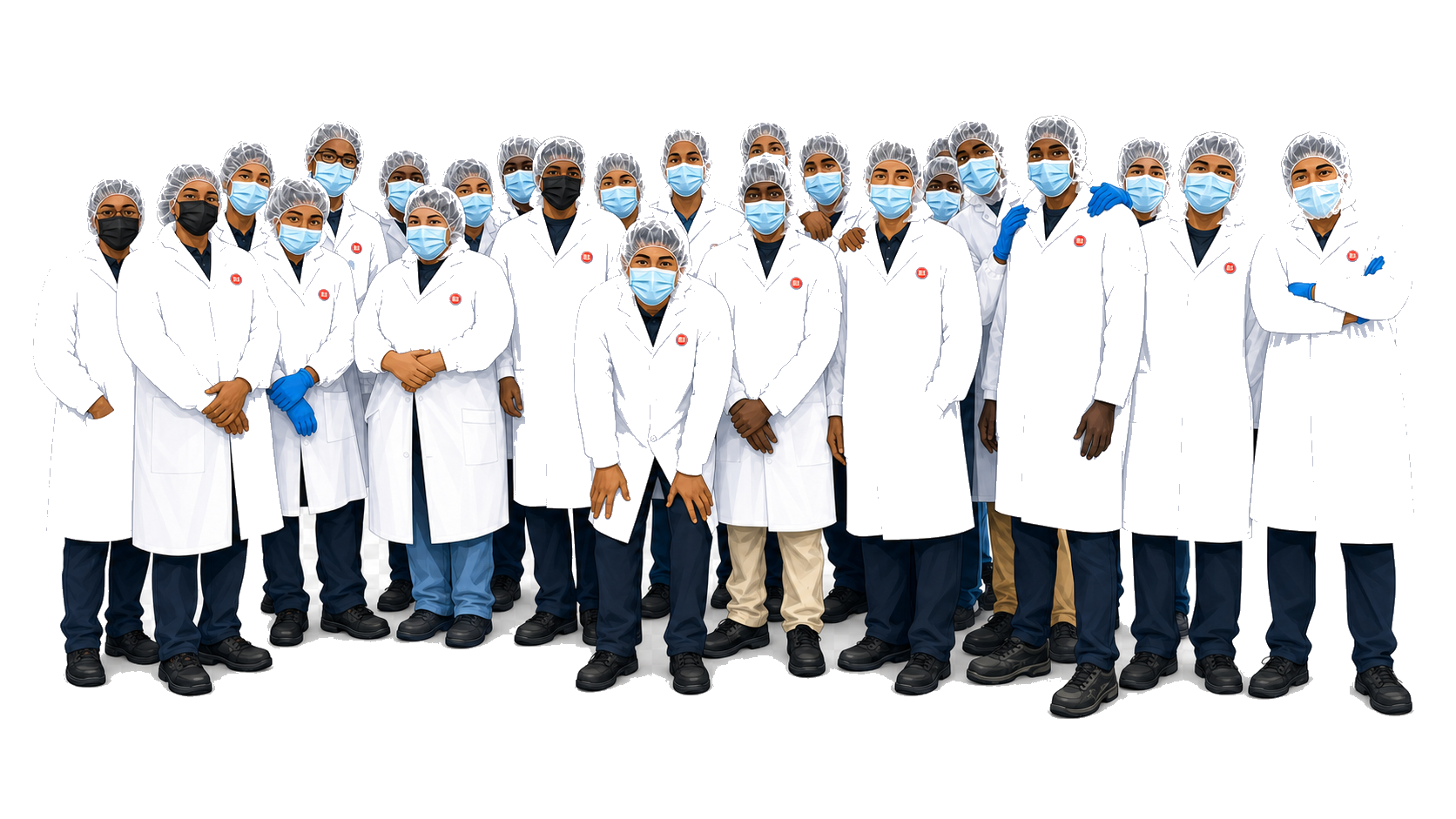 Su Yun manpower team in cleanroom workwear